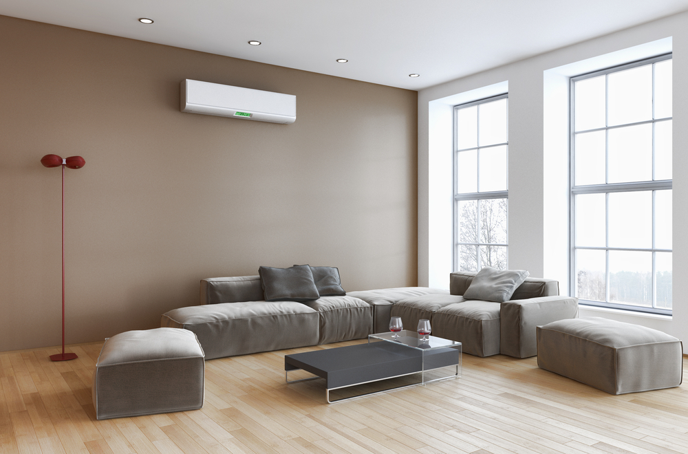 Ductless Heat Pump in a Living Room